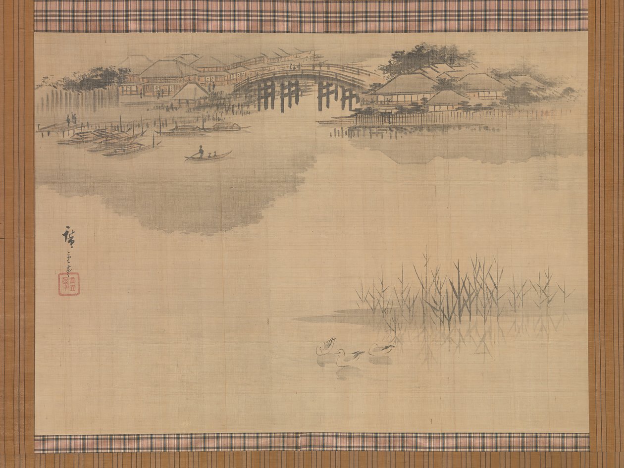 The Imado Bridge at the Foot of Mount Matsuchi by Ando Hiroshige