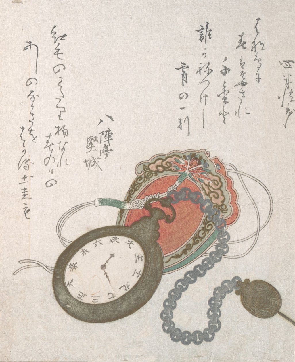 Western Pocket Watch From the Spring Rain Collection Harusame shu, vol. 3 by Ando Hiroshige
