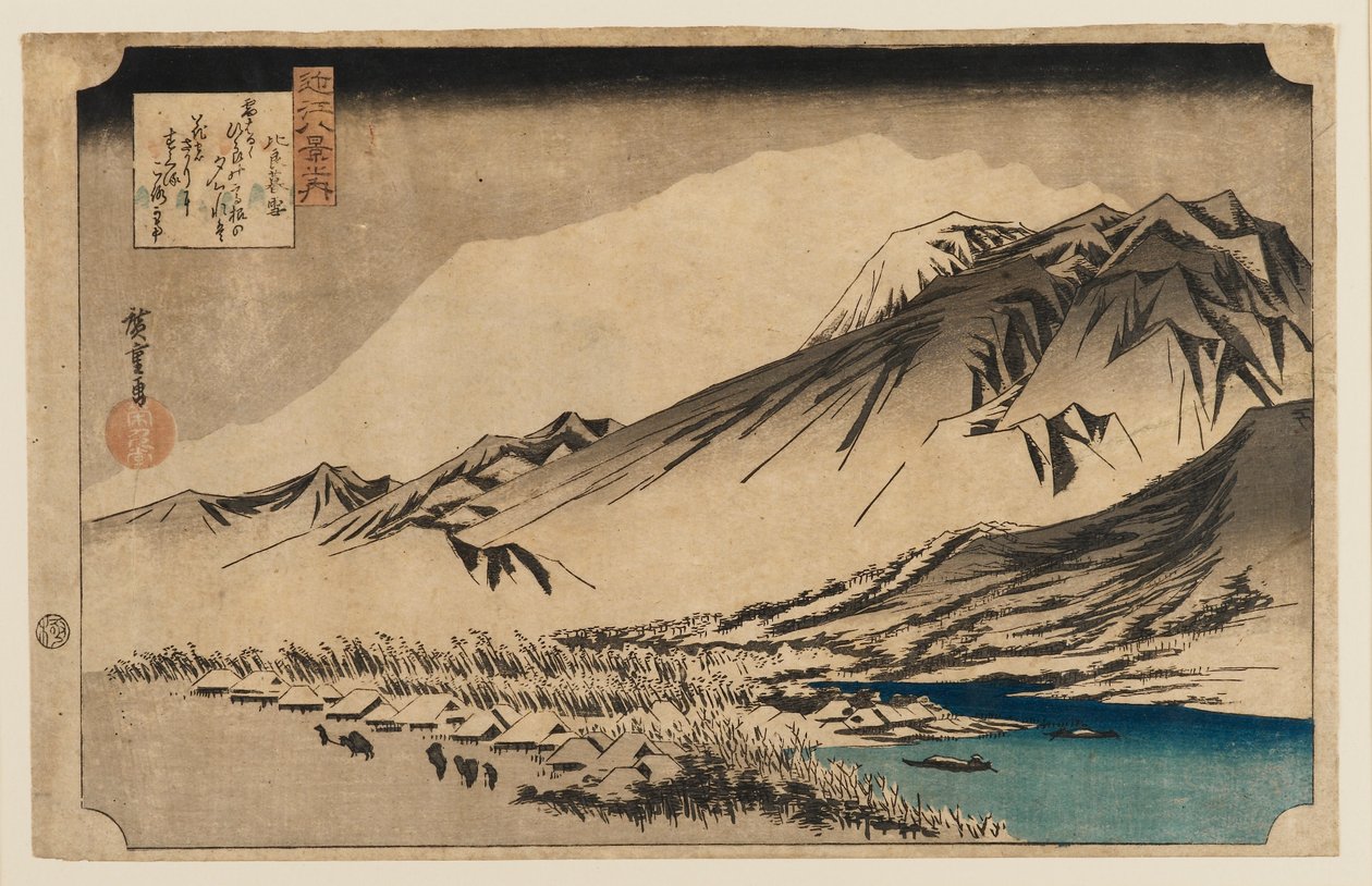 Woodblock print - Evening snow at Mt. Hira, 1797-1858 by Ando Hiroshige