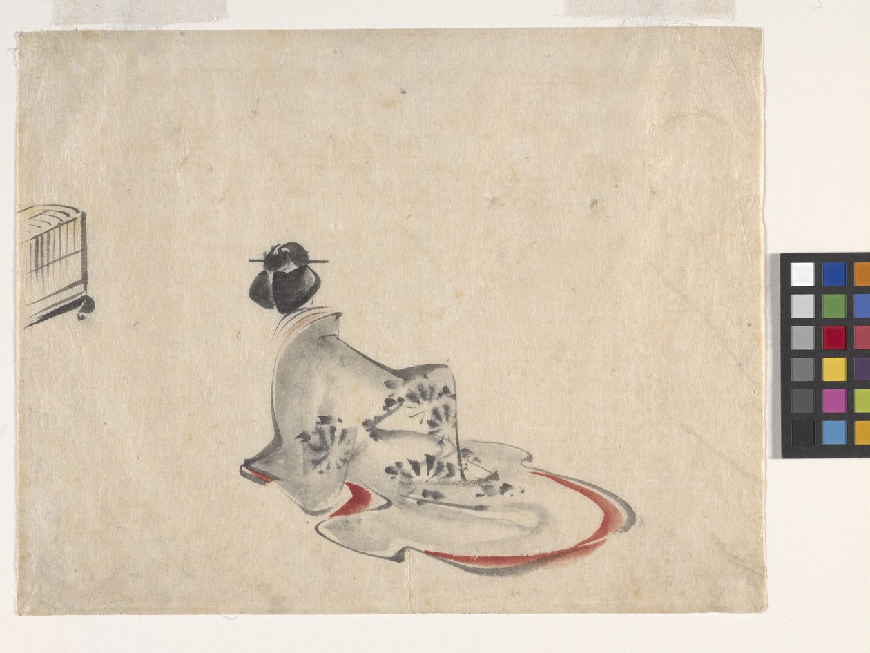 A Woman Bowing by Ando or Utagawa Hiroshige