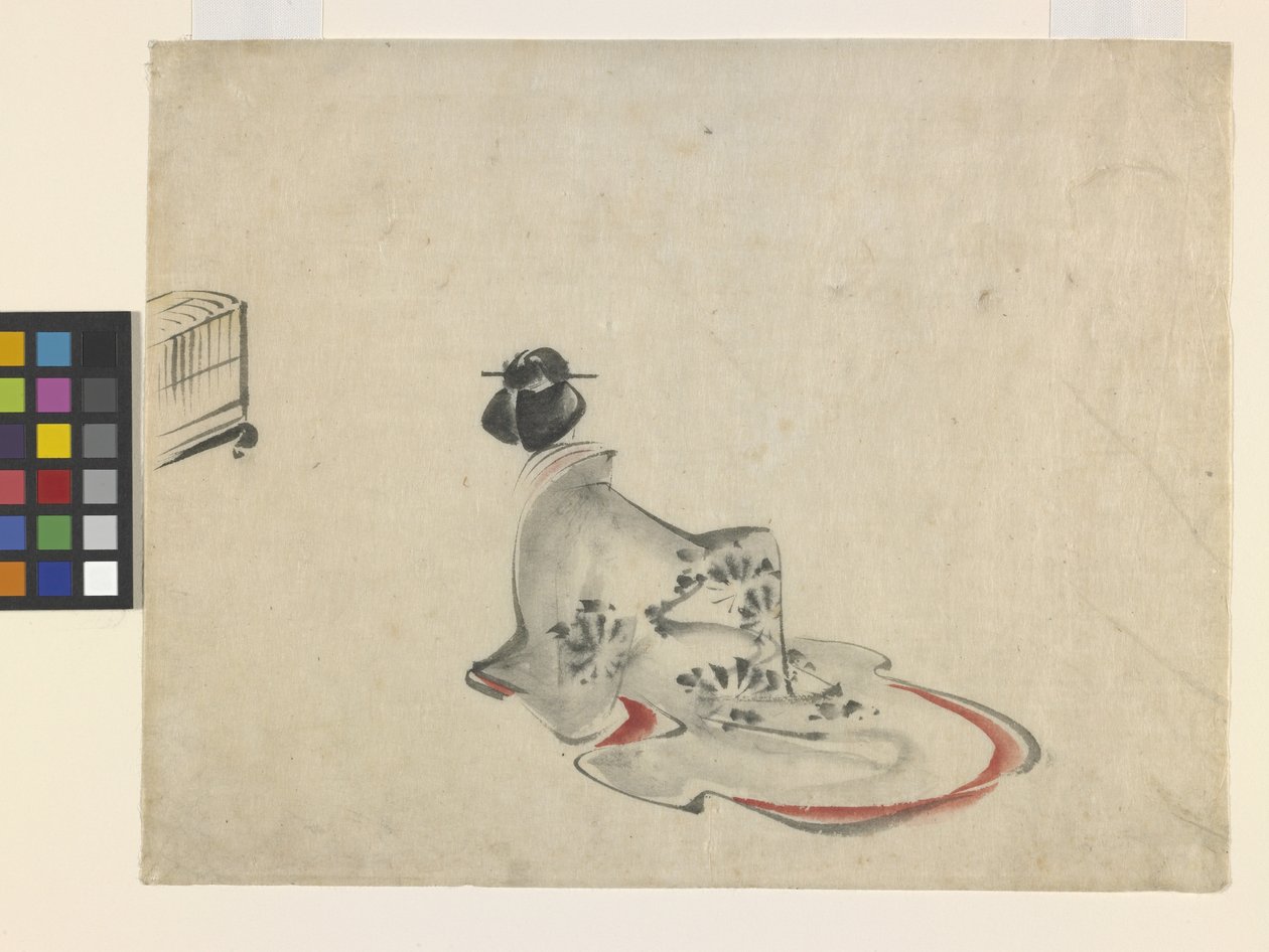 A Woman Bowing by Ando or Utagawa Hiroshige