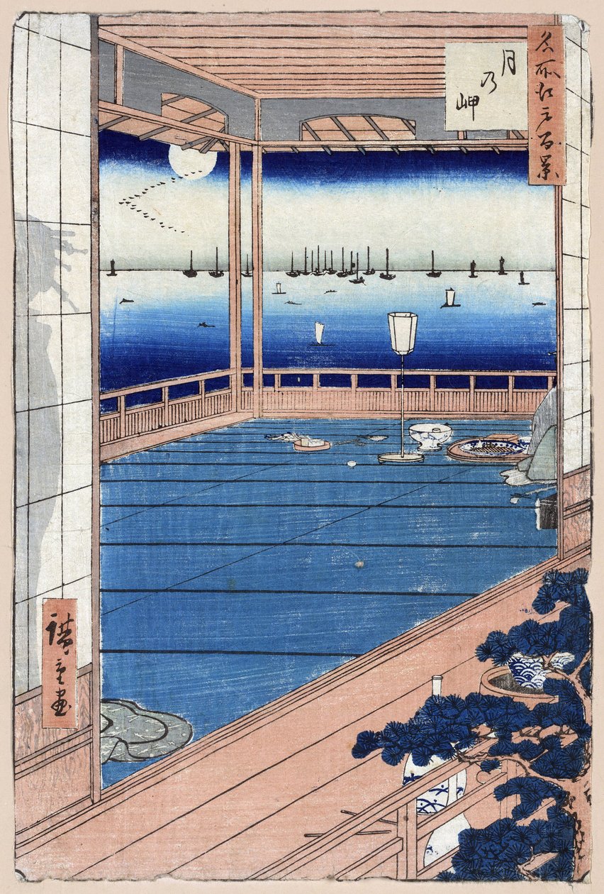 Moonlight (One Hundred Famous Views Of Edo) by Ando or Utagawa Hiroshige