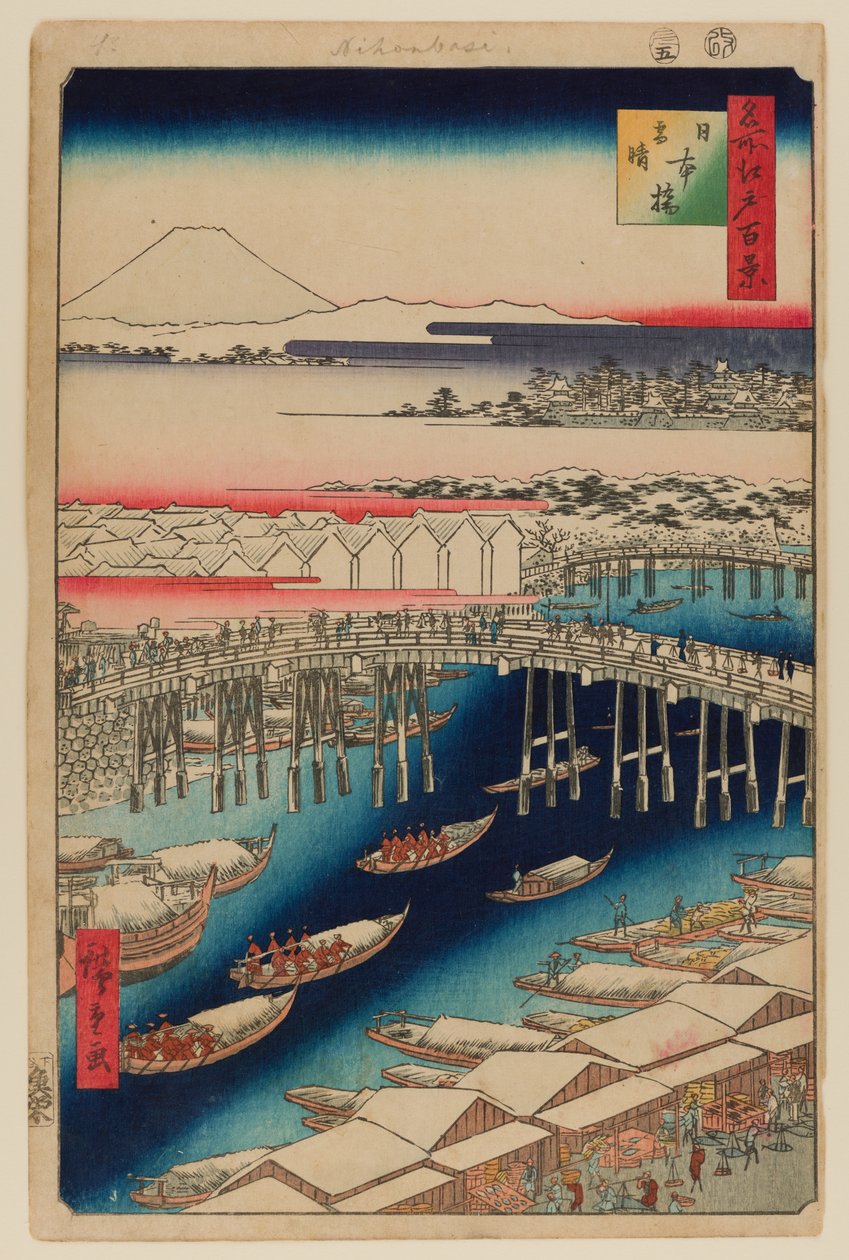 Nihonbashi, Clearing After Snow by Ando or Utagawa Hiroshige