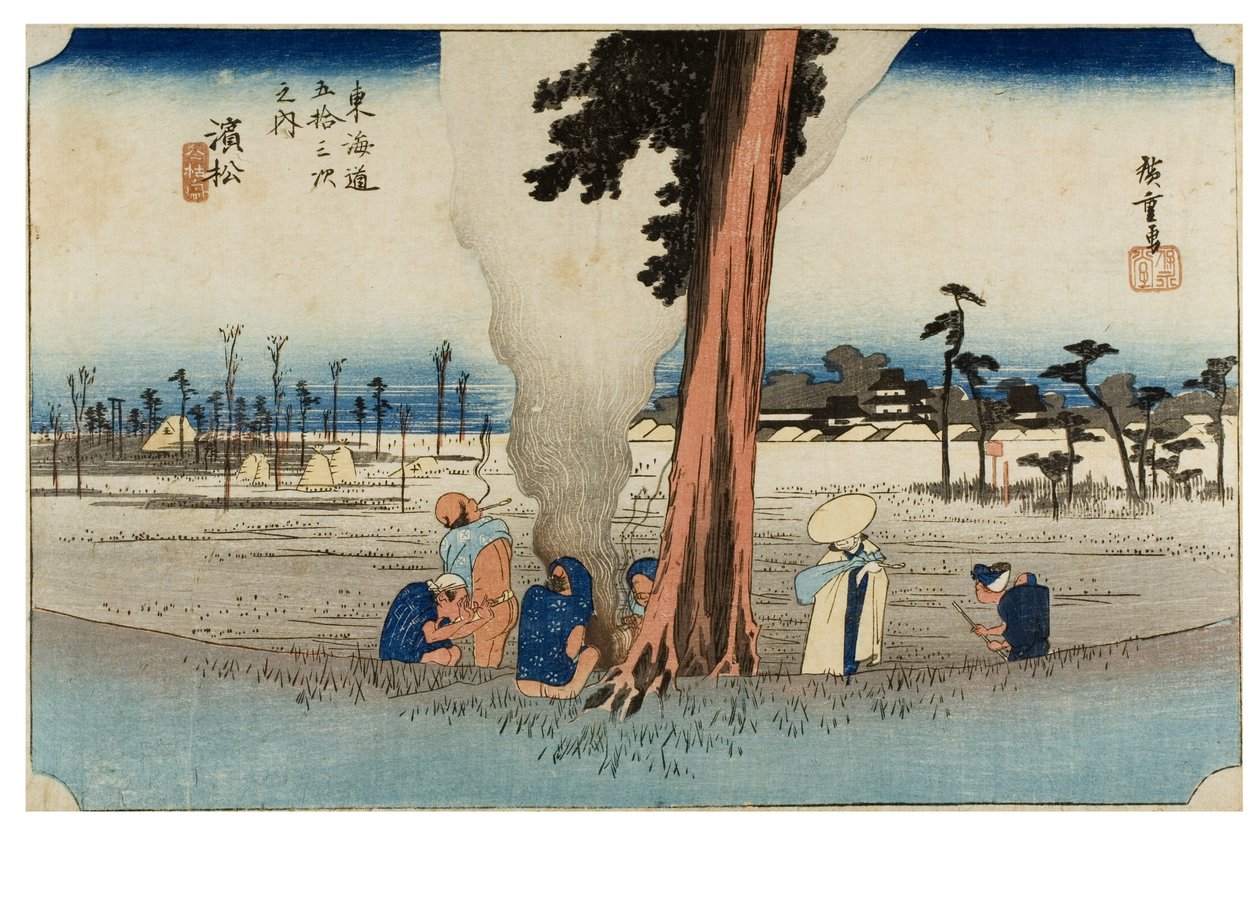 No. 30 Hamamatsu - A Desolate Winter Scene, Edo Period by Ando or Utagawa Hiroshige