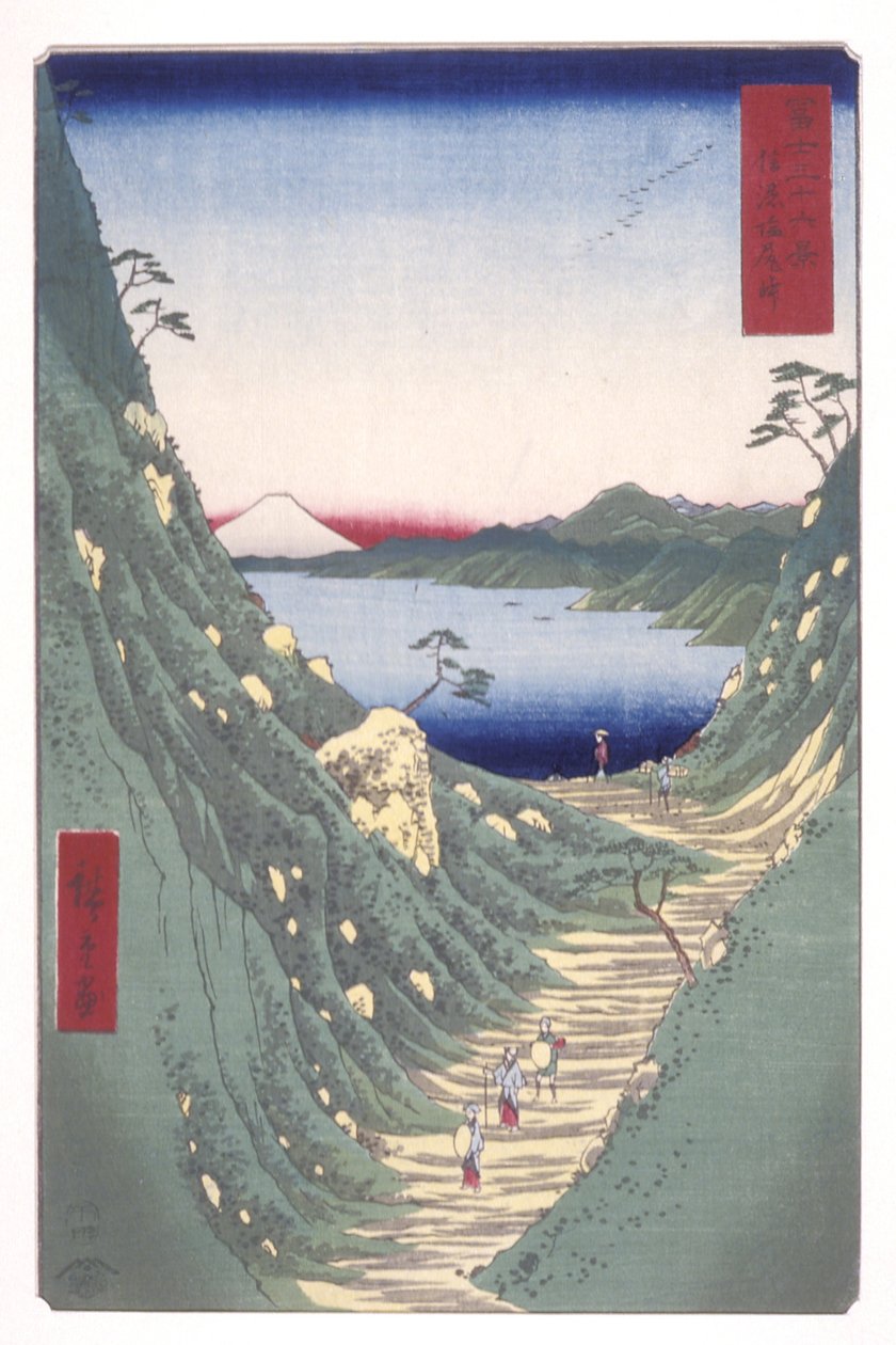 Shiojiri Pass In Shinano Province (Shinano Shiojiritōge) by Ando or Utagawa Hiroshige