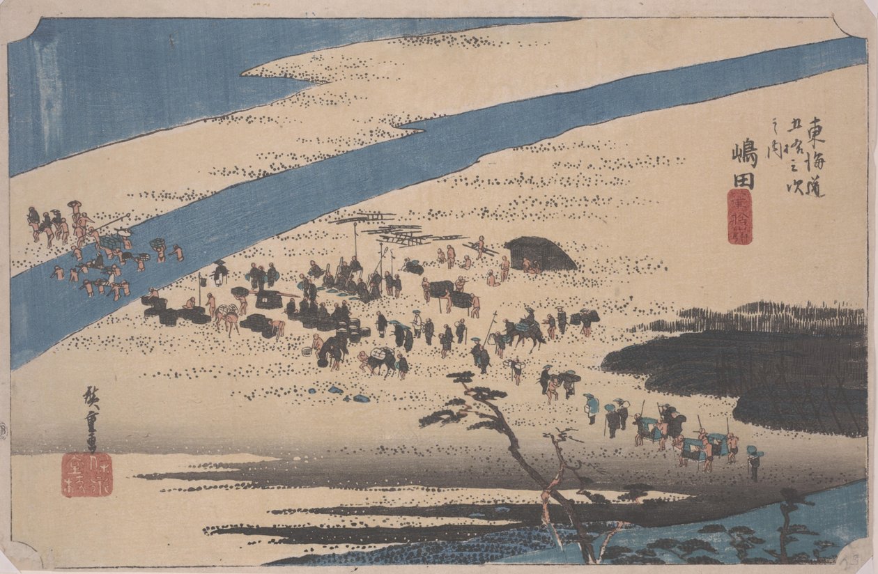 Suruga Bank of the Oi River by Ando or Utagawa Hiroshige