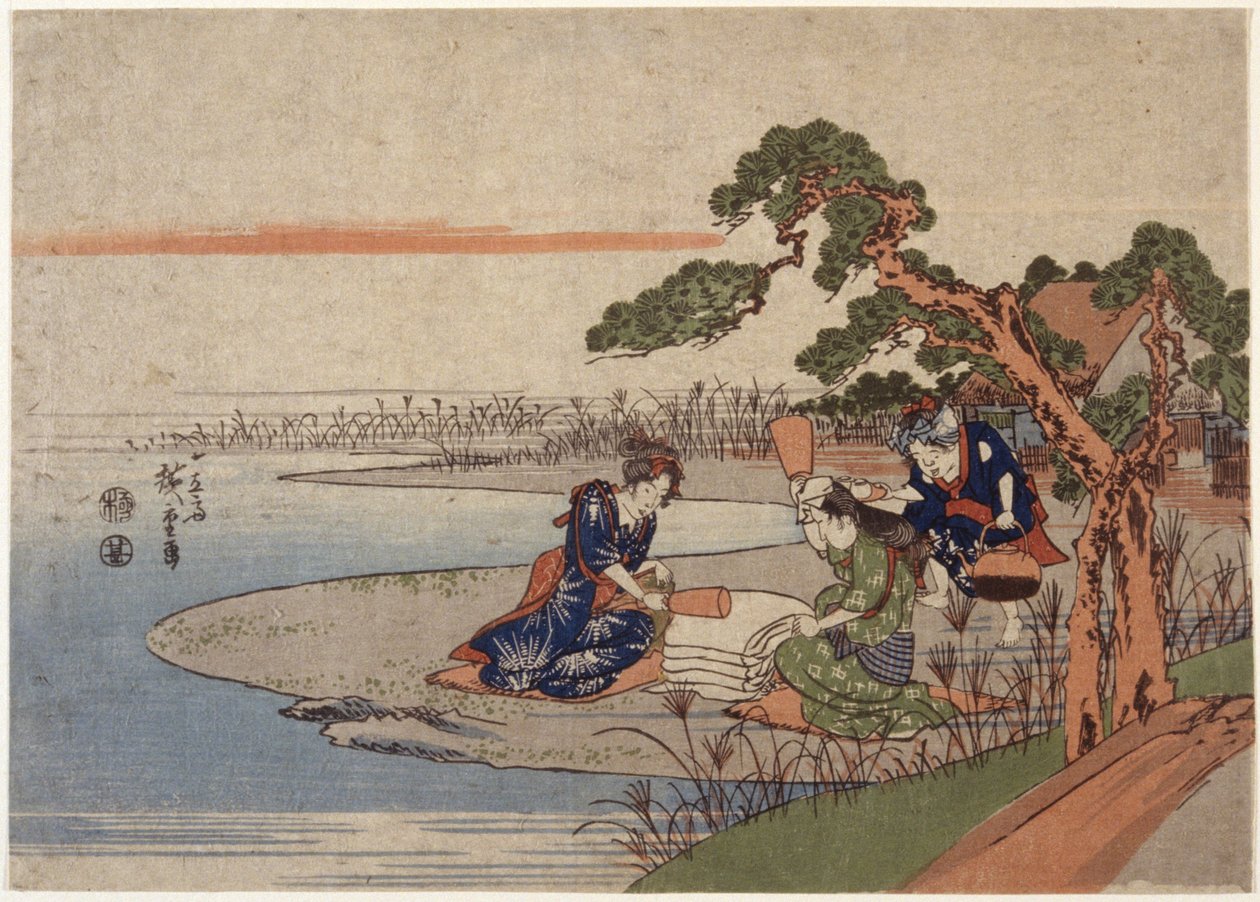 Women Preparing Cloth by Ando or Utagawa Hiroshige