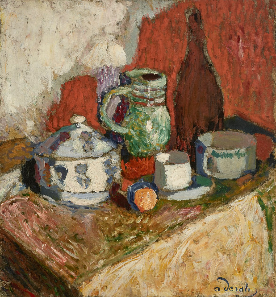Still Life with Tureen and Bottle by Andre Derain