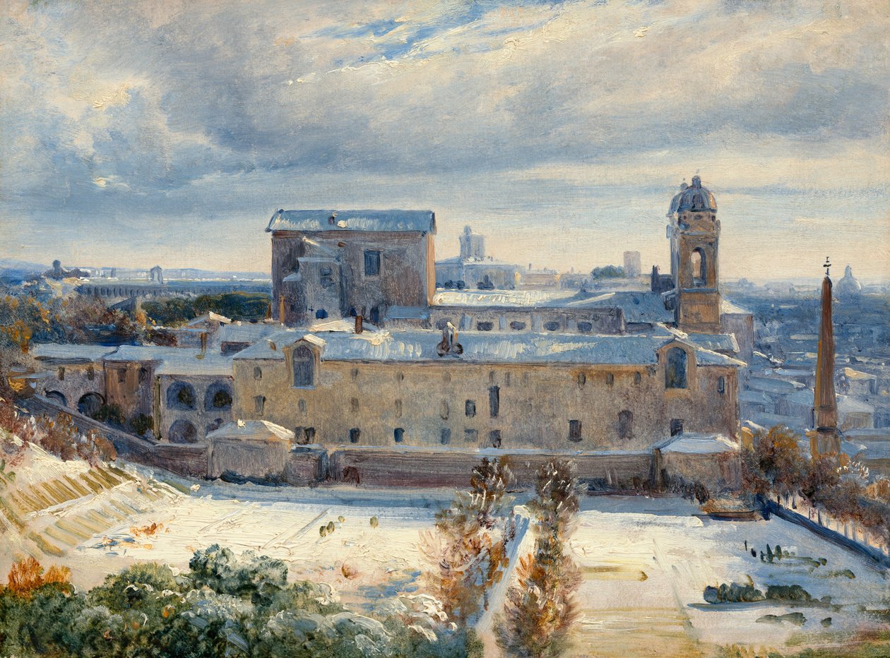 Santa Trinità dei Monti in the Snow by André Giroux