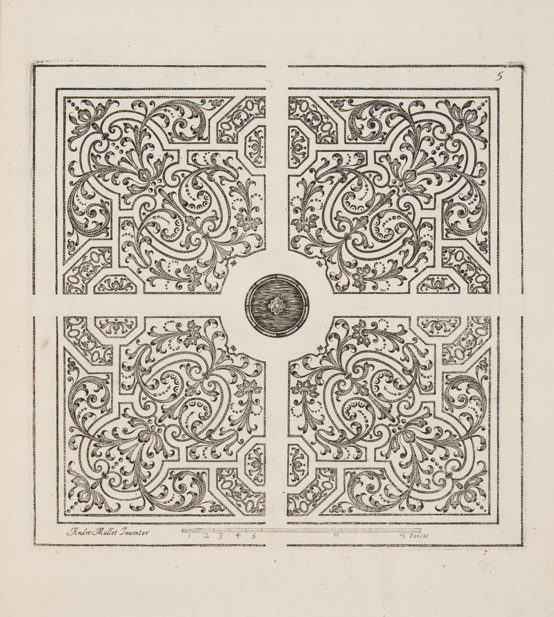 Design for Parterre, from Theatre des Plans et Jardinages, pub.1652 by André Mollet