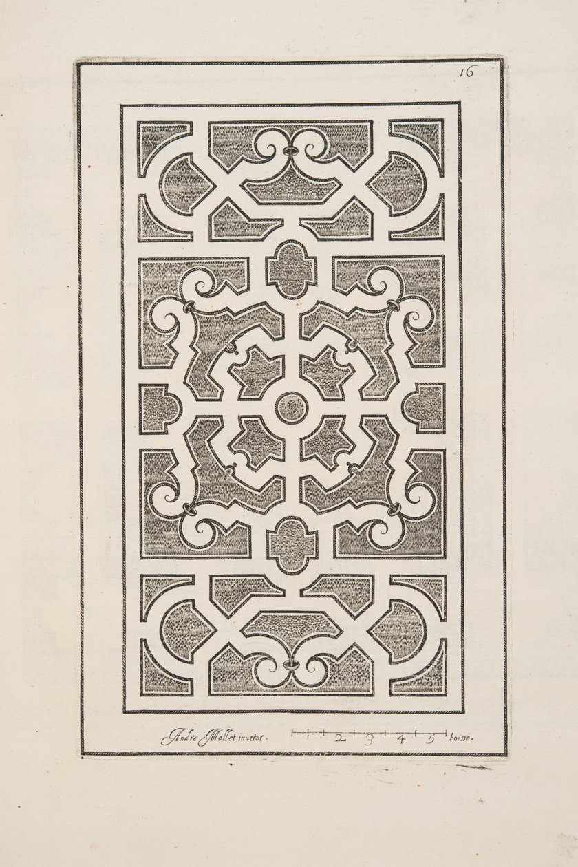 Design for Parterre, from Theatre des Plans et Jardinages, pub.1652 (engraving) by André Mollet