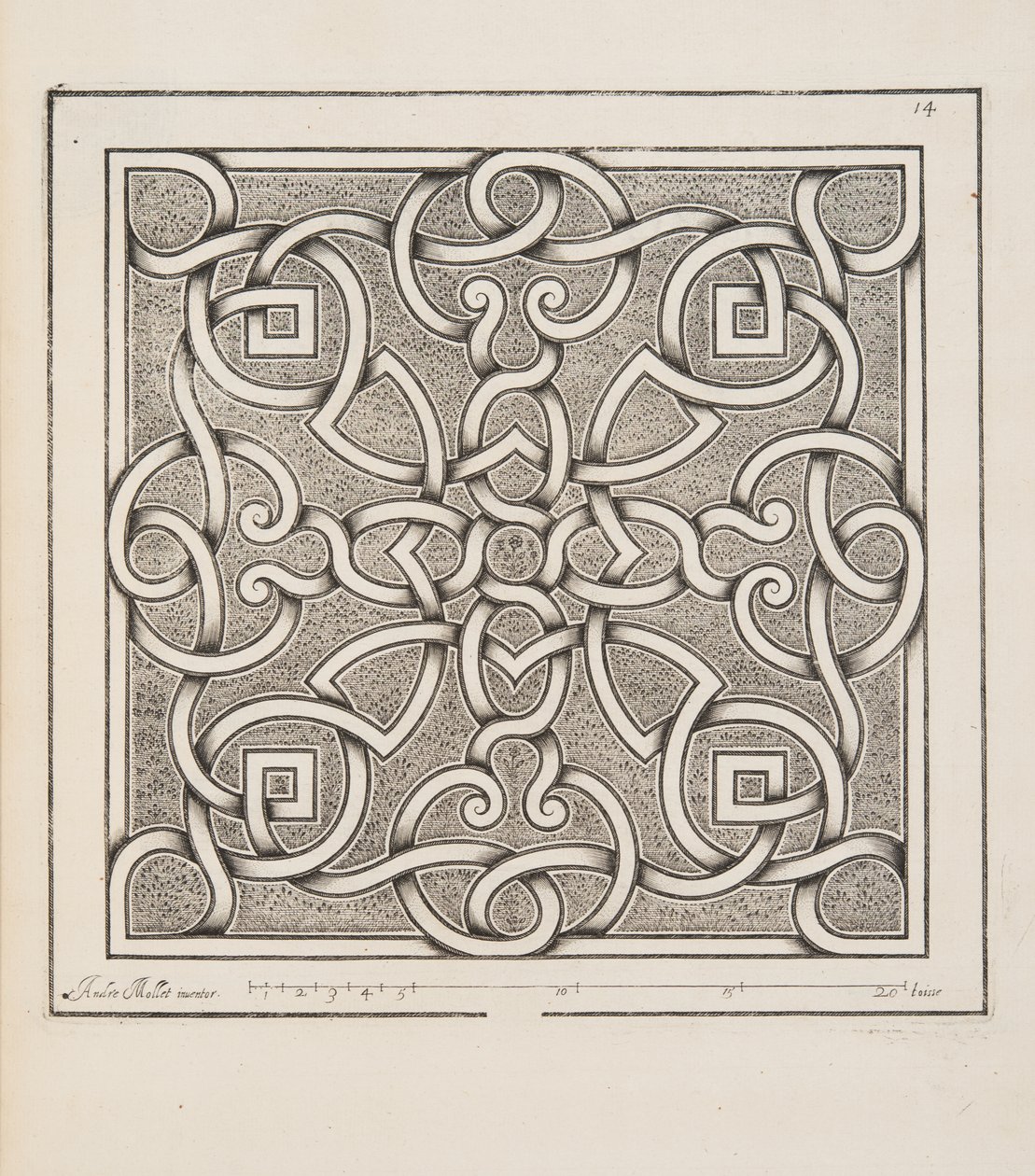 Design for Parterre, from Theatre des Plans et Jardinages, pub.1652 by André Mollet