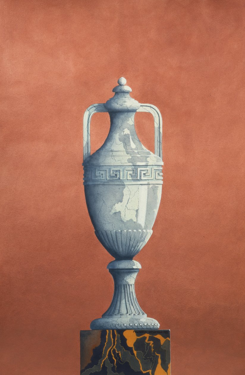 Blue Marble Amphora by Andras Kaldor