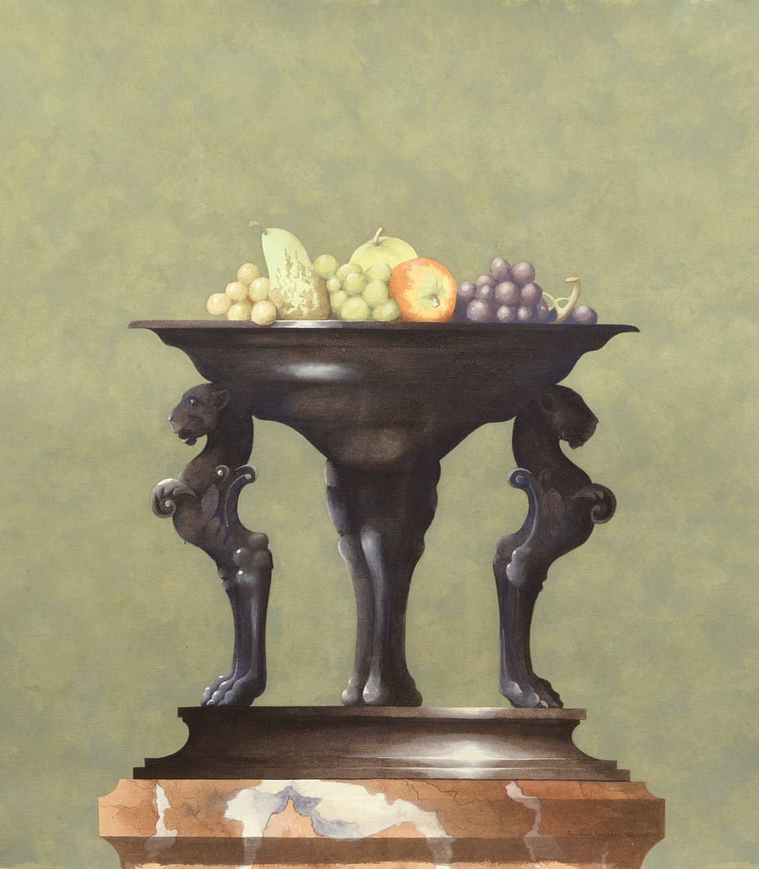 Bronze Vase with Fruit by Andras Kaldor