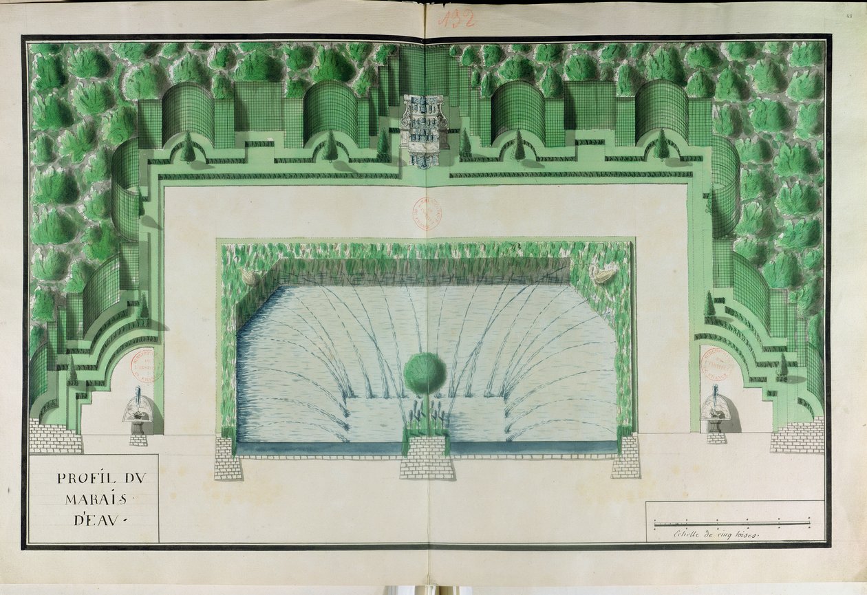Design for a Water Garden at Versailles by Andre Le Notre
