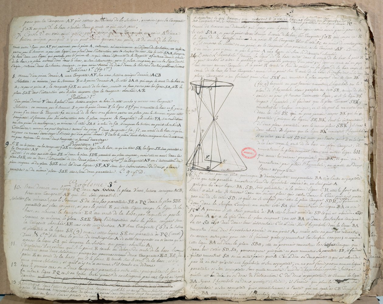 Page from Traite des Sections Coniques by Andre Marie Ampere