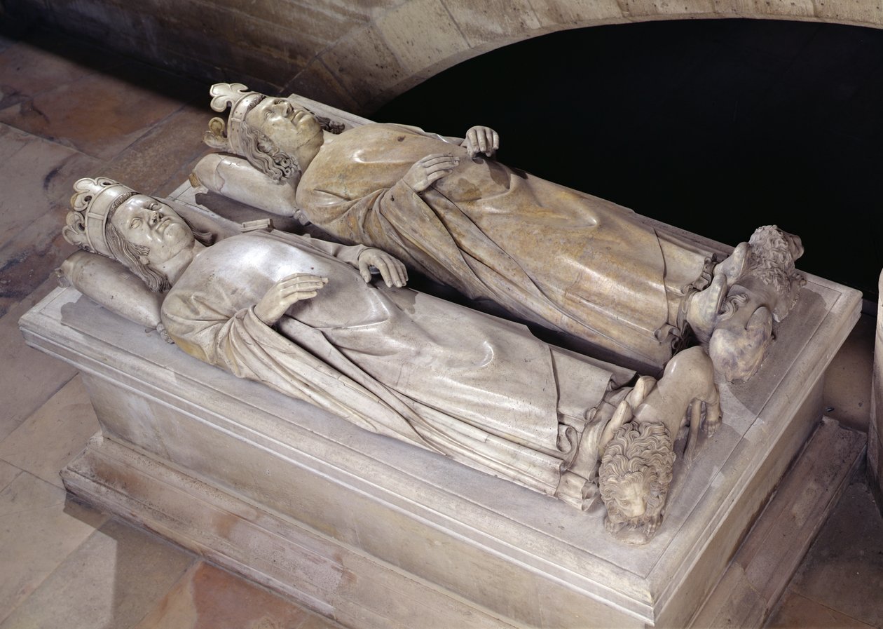 Effigies of Philippe VI (1293-1350) de Valois and Jean II (1319-64) Le Bon by Andre Beauneveu