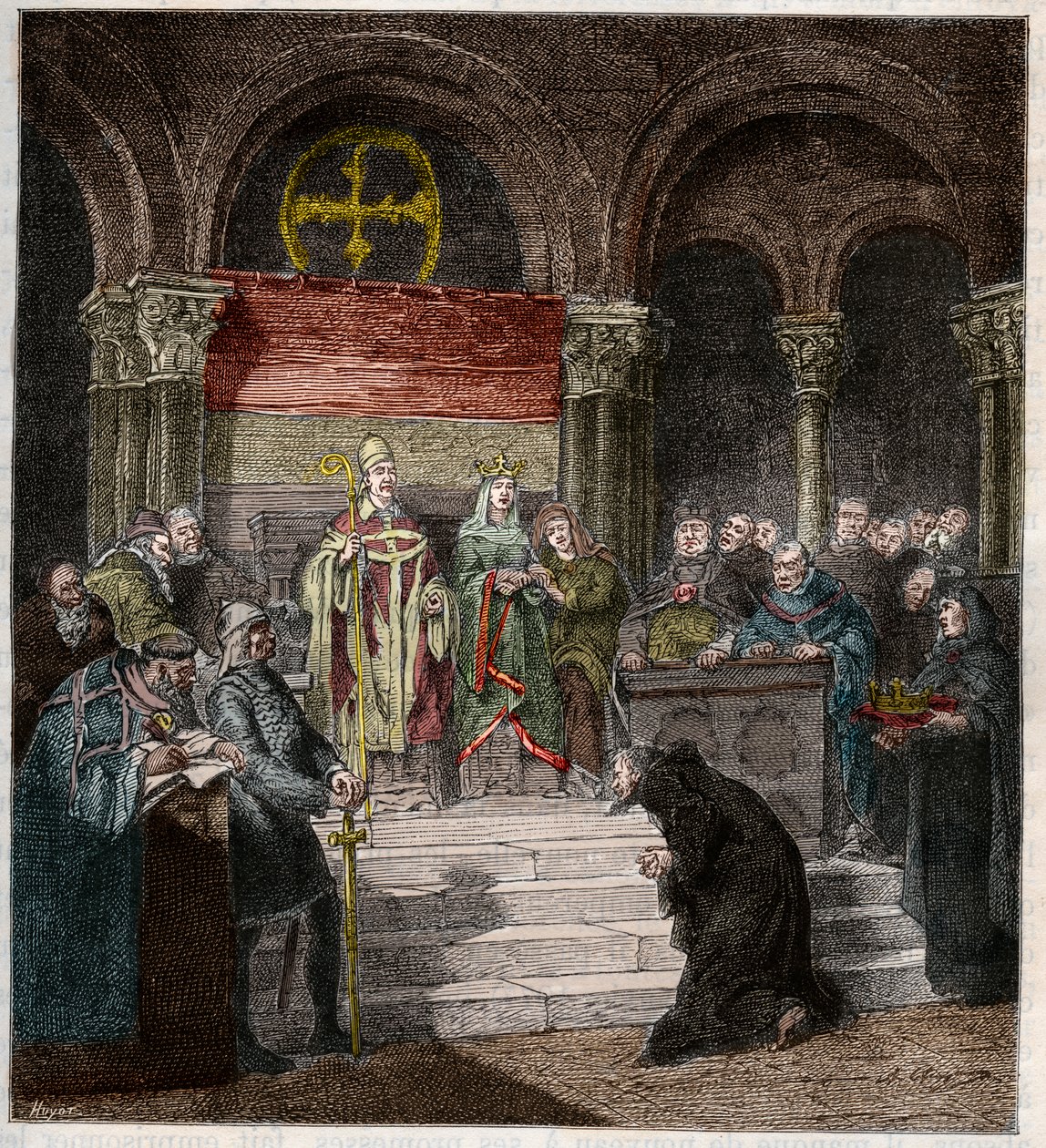 Emperor Henri IV (1050-1106) at the feet of Pope Gregory VII (1020-85) by Andre Cluysenaar