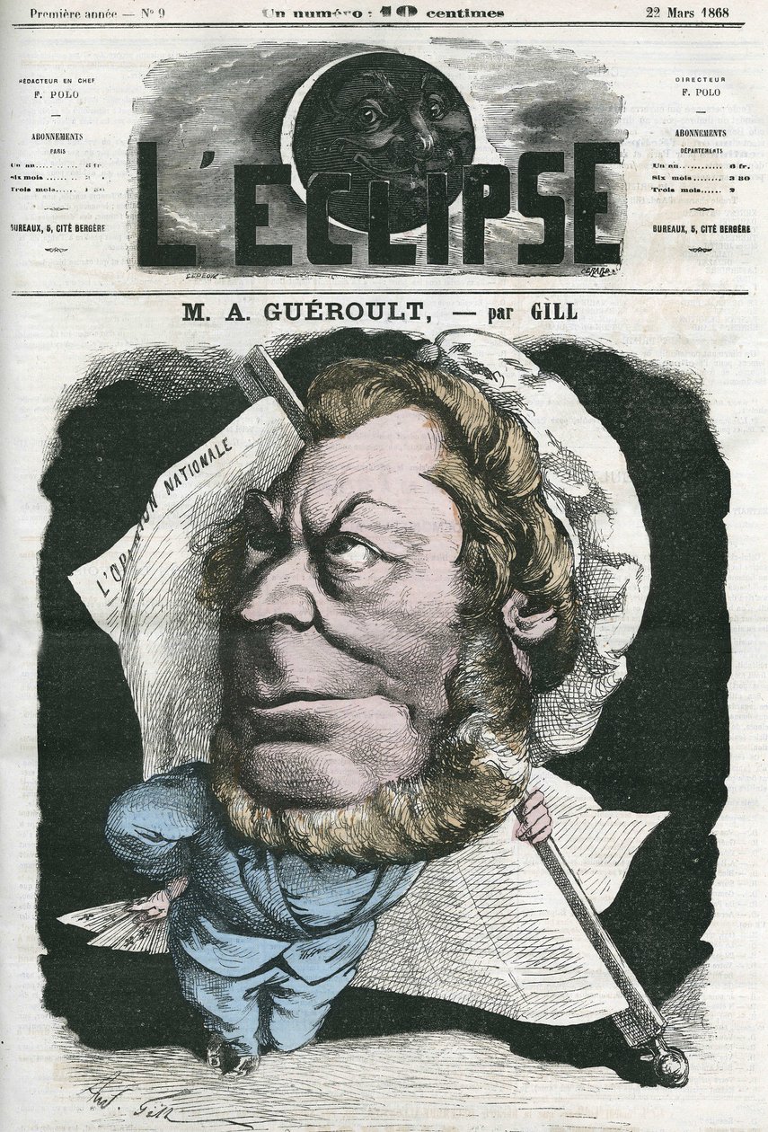 Adolphe Georges Gueroult, French Saint-Simonians journalist by Andre Gill