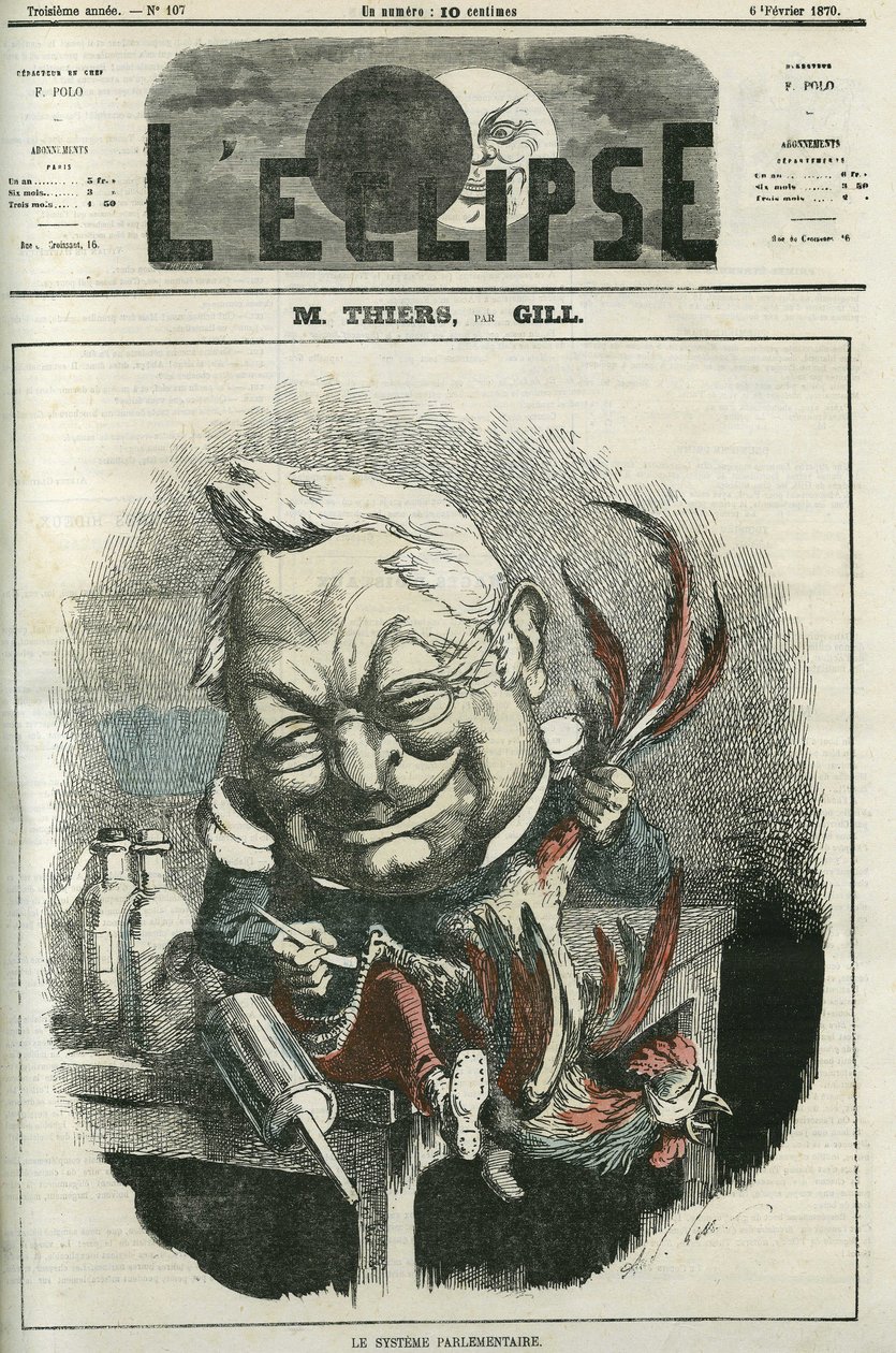 Adolphe Thiers (1797-1877), French historian and politician. Cover in 