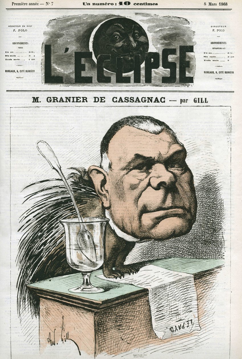 Adolphe de Granier de Cassagnac, French journalist and politician. Cover in 