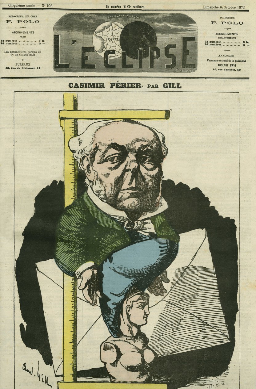 Auguste Casimir Perier (1811-1876), French politician. Cover in L