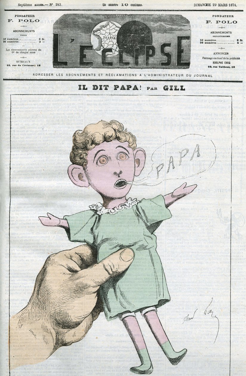 Caricature of Napoleon Eugene Louis Bonaparte (1856-1879), son of Napoleon III. Cover in 