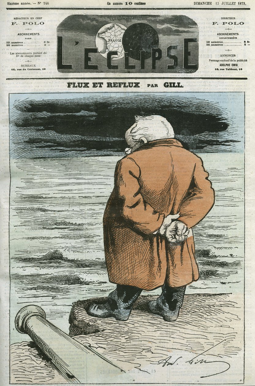 Cartoon by Adolphe Thiers (1797-1877), French statesman. Cover in L