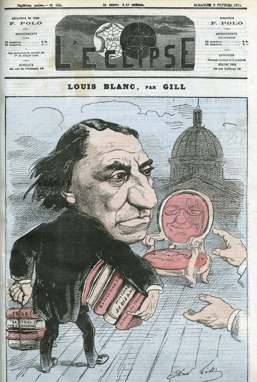 Cartoon by Louis Blanc (1811-1882), French politician and historian. Cover in L