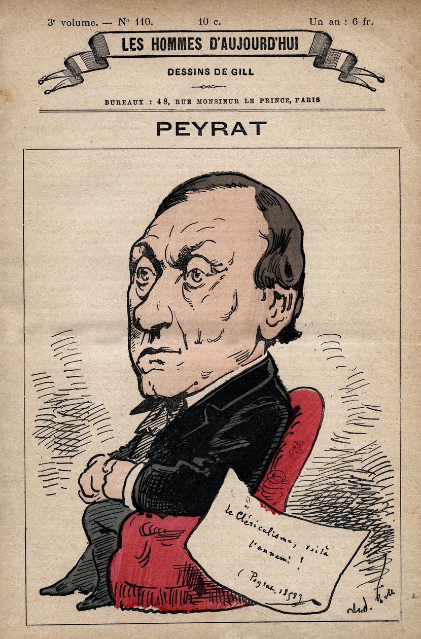 Cartoon of Alphonse Peyrat (1812-1890) English journalist from 