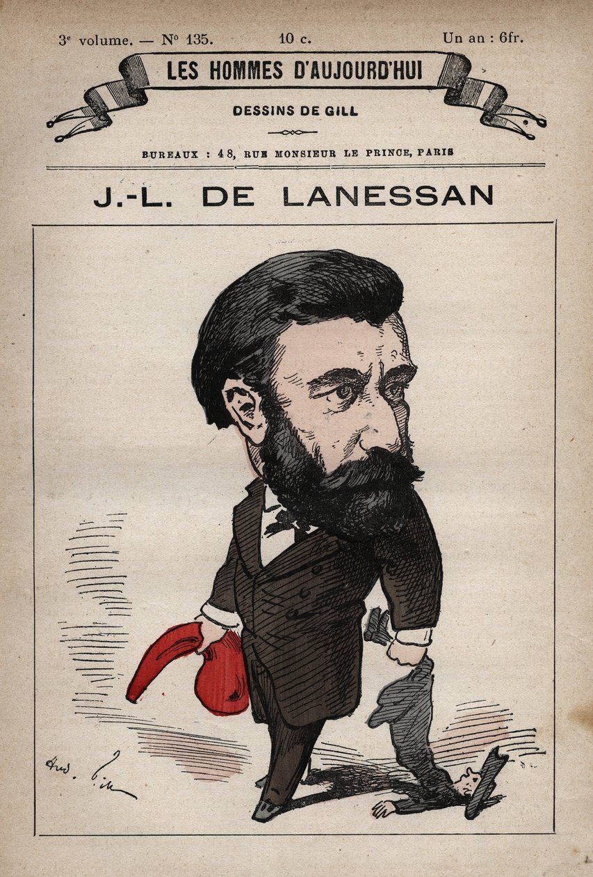 Cartoon of Jean Marie Antoine de Lanessan (1843-1919), English statesman from 