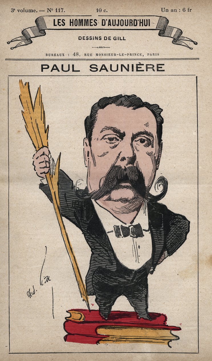 Cartoon of Paul Sauniere (1827-1894) from 