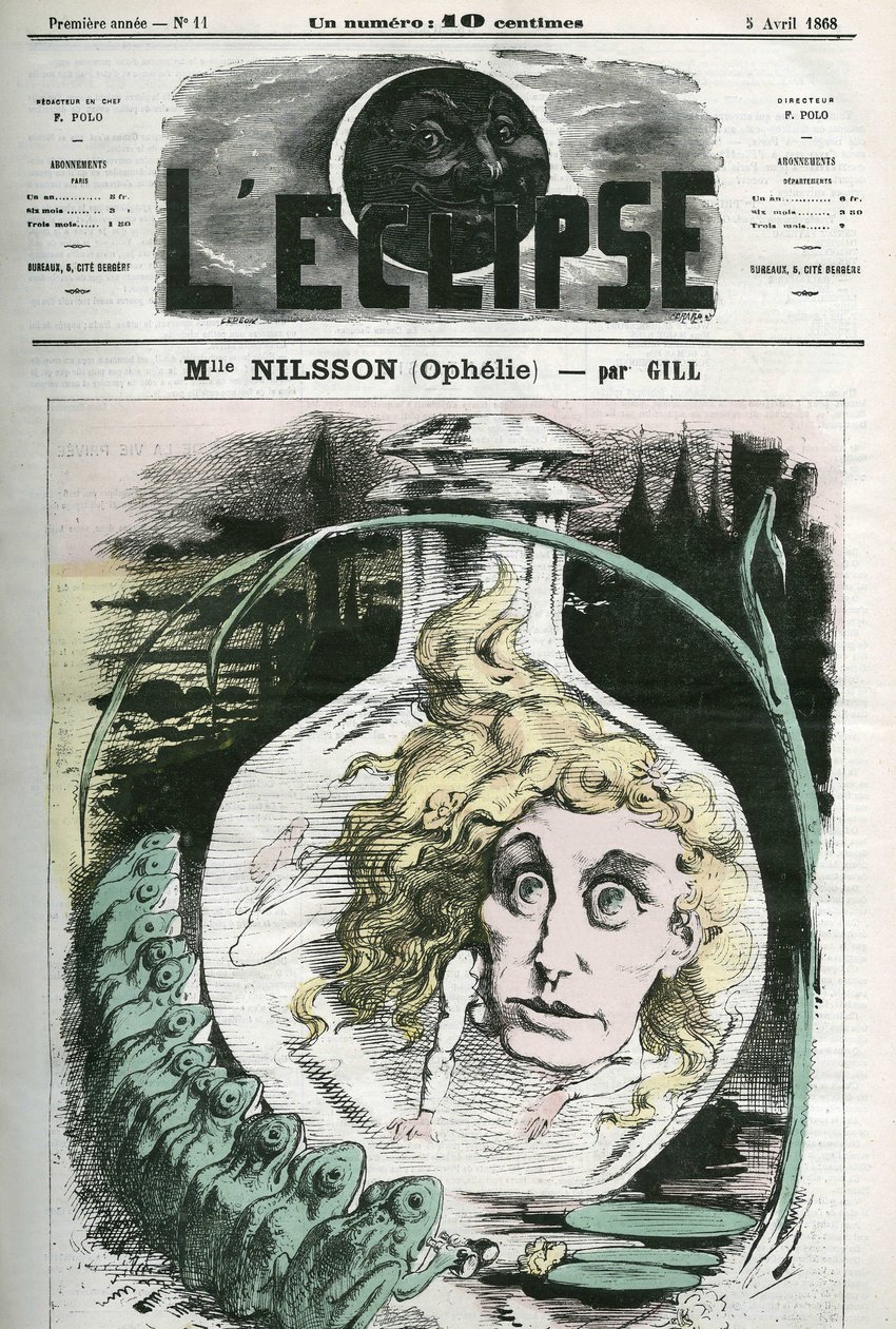 Christine Nilsson in the role of Ophelie by Andre Gill
