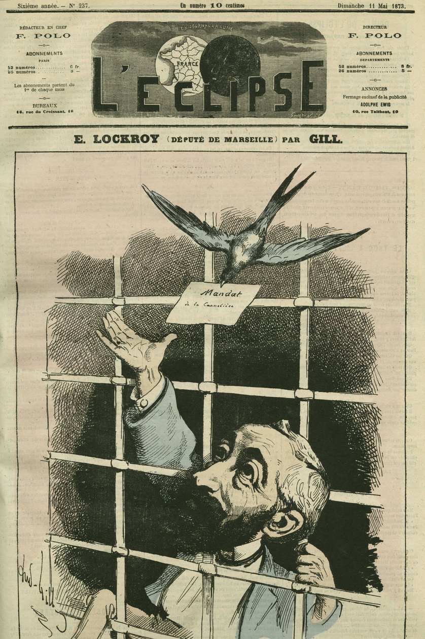 Edouard Simon Lockroy (1838-1913), French politician, depute of Marseille. Cover in L