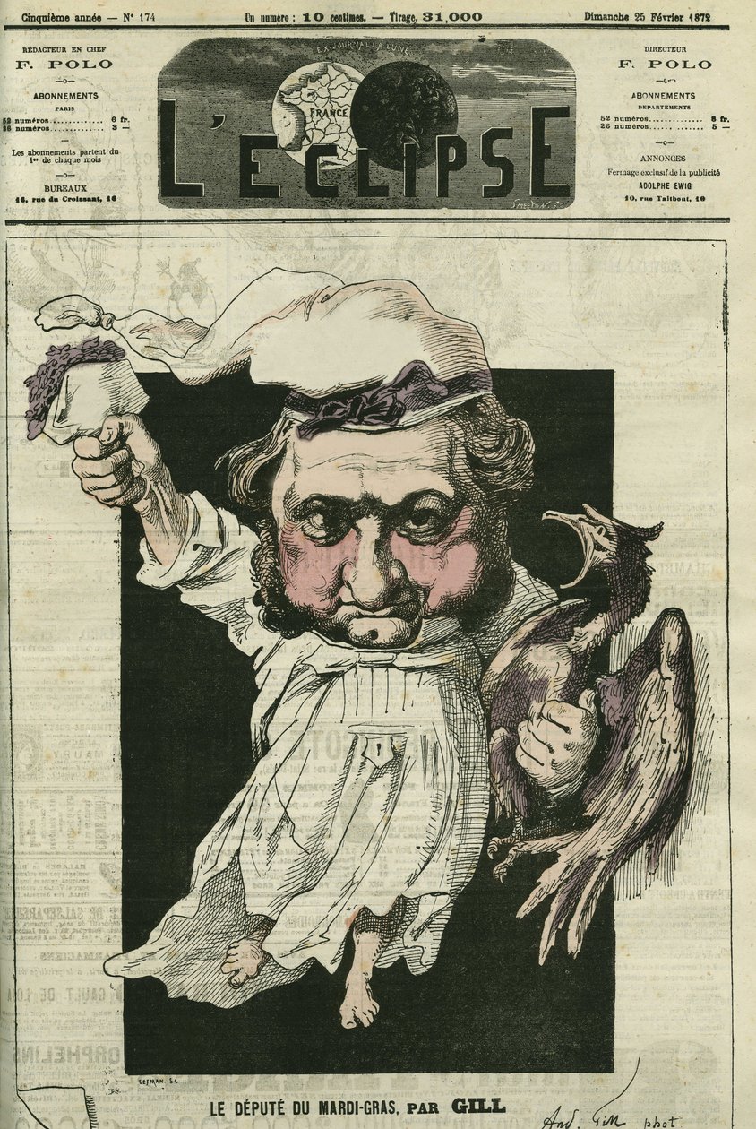 Eugene Rouher, French politician, leader of the Bonapartist party by Andre Gill
