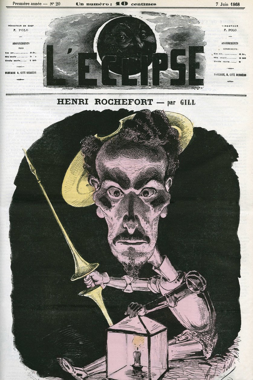 Henri Rochefort, French journalist, writer and politician. Cover in 
