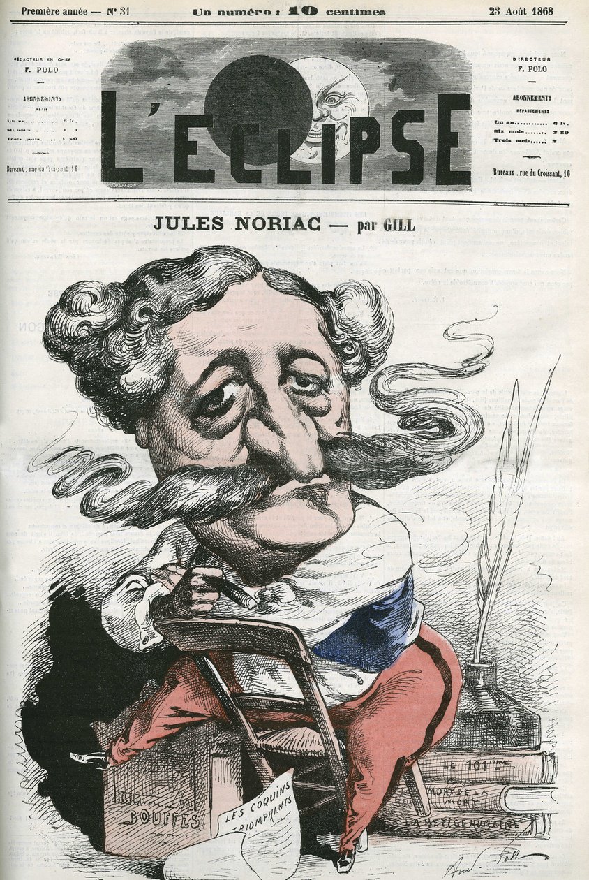 Jules Noriac, French writer, critic and journalist by Andre Gill