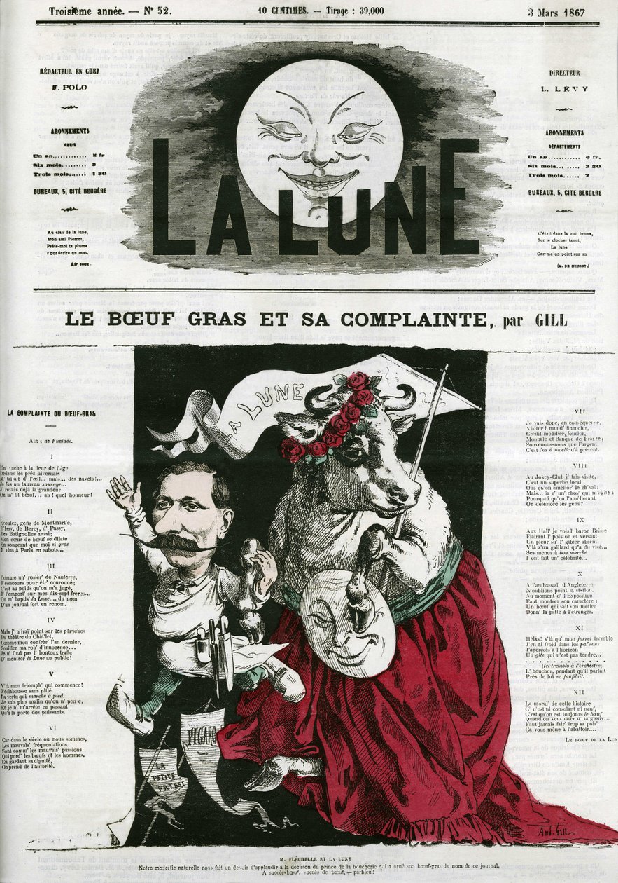 Le Beeuf gras et sa lamentte by Andre Gill