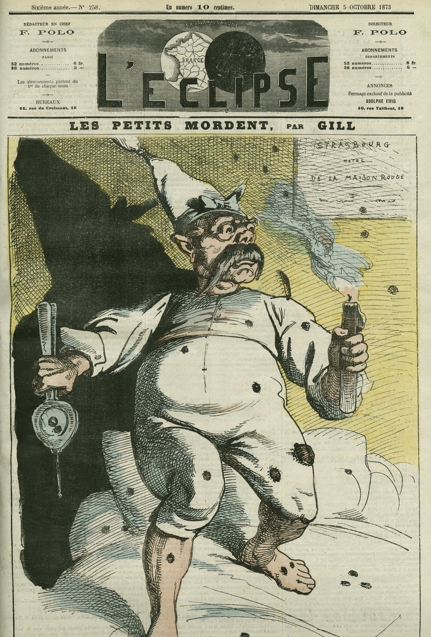 Little ones bite, caricature by William I, King of Prussia and Emperor of Germany. Cover in L