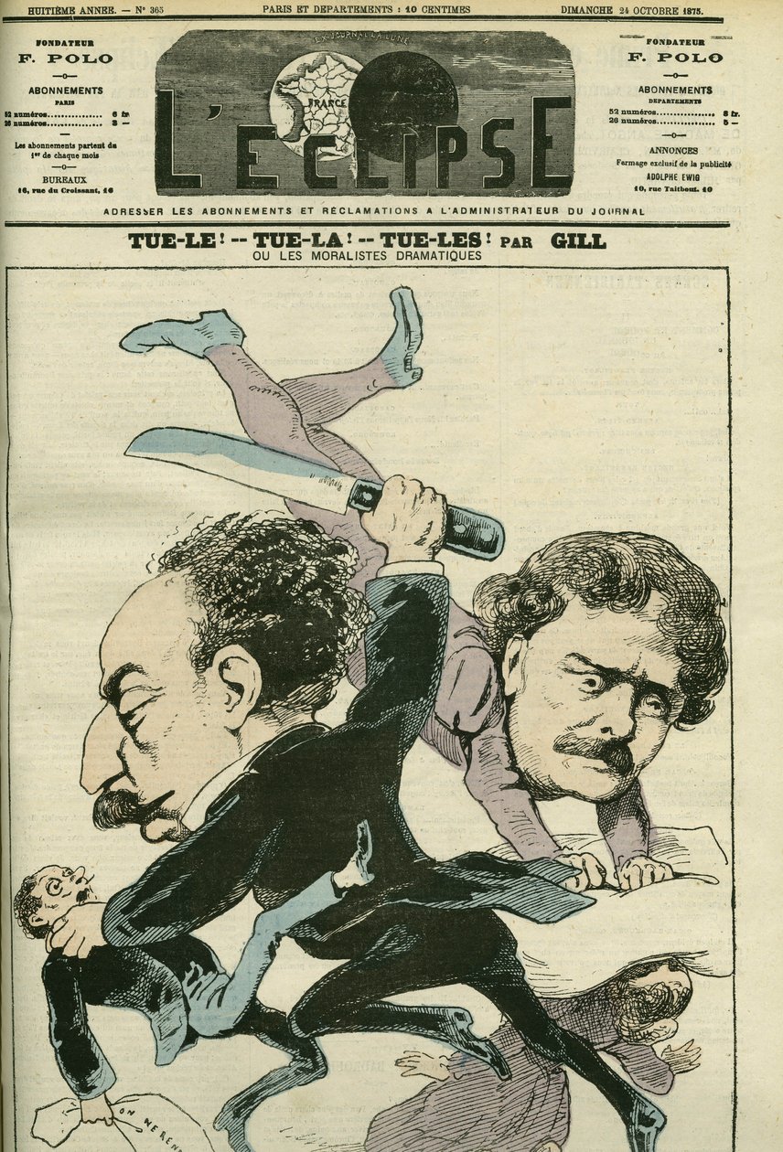 Portrait of Alexandre Dumas Jr. (1824-1895), French Man of Letters and Ernesto Rossi. Cover in 