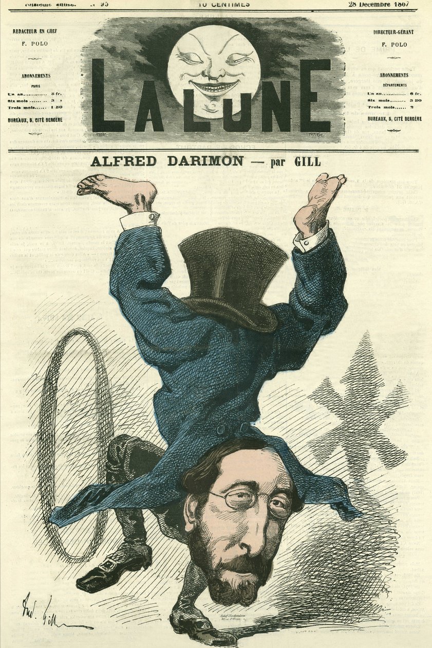 Portrait of Alfred Darimon, French politician by Andre Gill