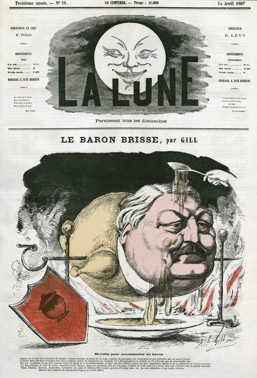 Portrait of Baron Brisse, French Gastronomic Journalist by Andre Gill