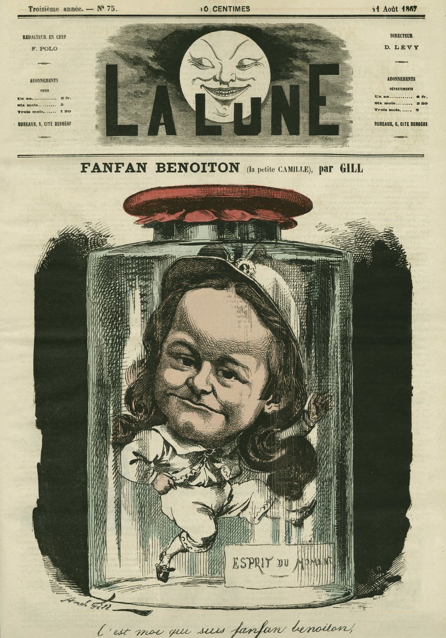 Portrait of Camille Schelter, actress in the role of Fanfan Benoiton by Andre Gill