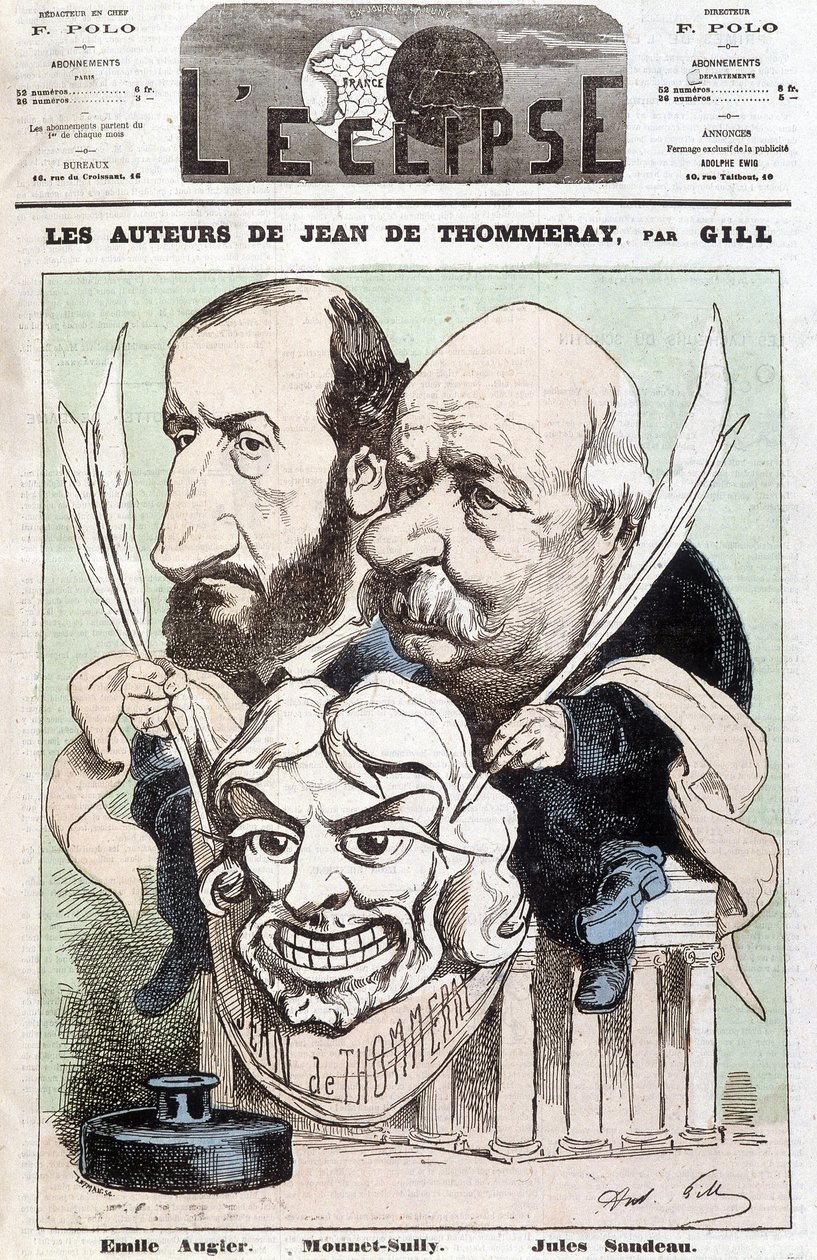 Portrait of Emile Augier (1820-1889) and Jules Sandeau (1811-1883), authors of the play 