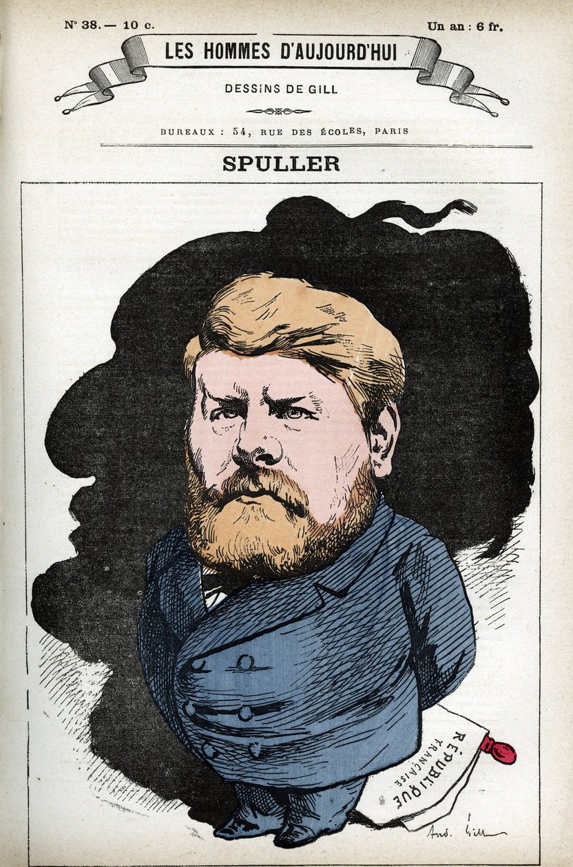 Portrait of Eugene Spuller (1835-1896), French politician and lawyer. Cartoon by Gill, in Les Homme d