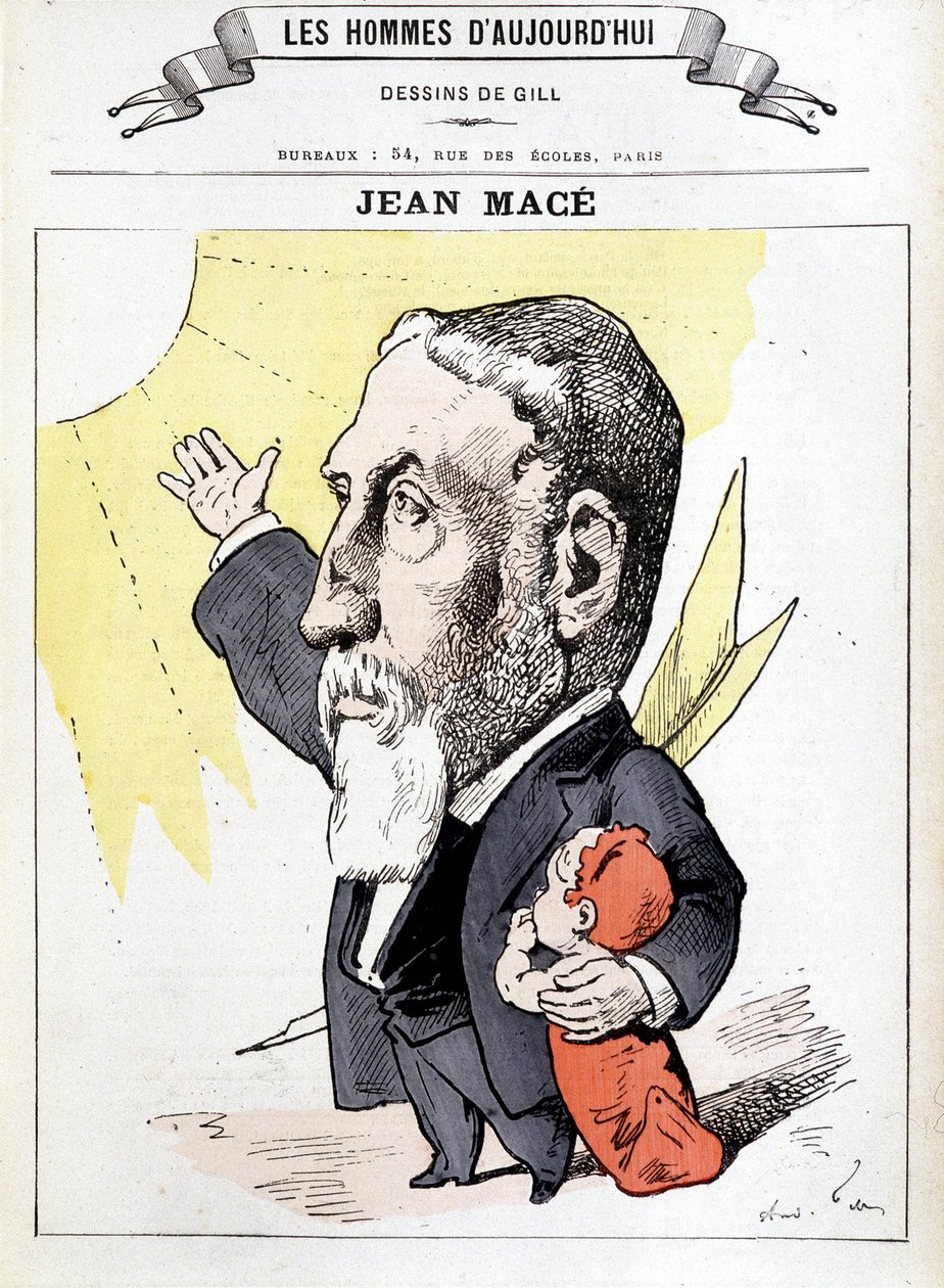 Portrait of Jean Macé, French pedagogue, founder of the Teaching League (1815-1894). in Les hommes d