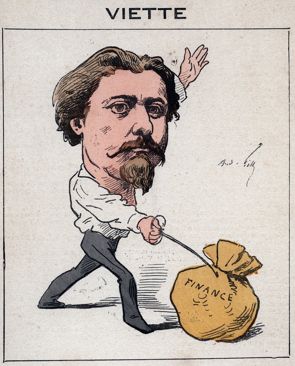 Portrait of Jules Francois Viette, French politician - Caricature by Andre Gill, in 