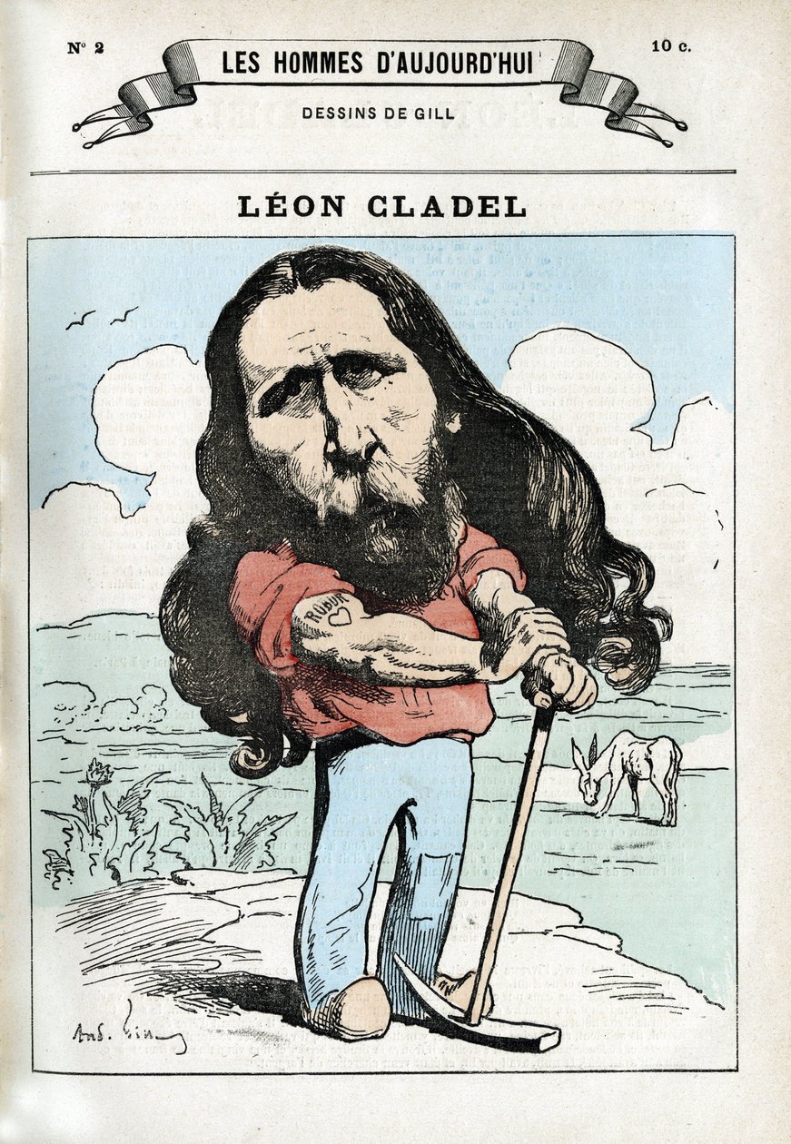 Portrait of Leon Cladel (1835-1892), French Man of Letters. Caricature by Gill, Paris by Andre Gill