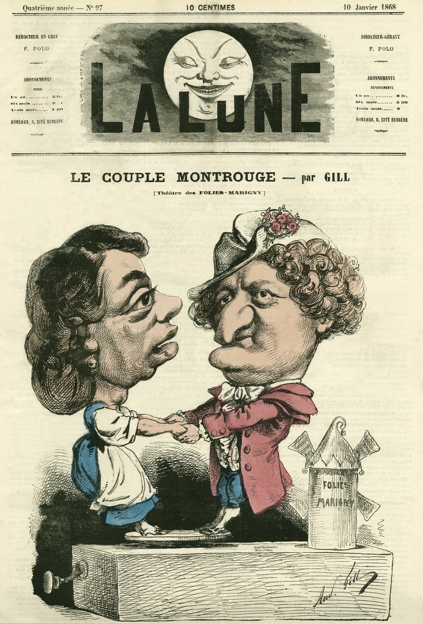 The Montrouge couple at the Folies-Marigny theatre by Andre Gill
