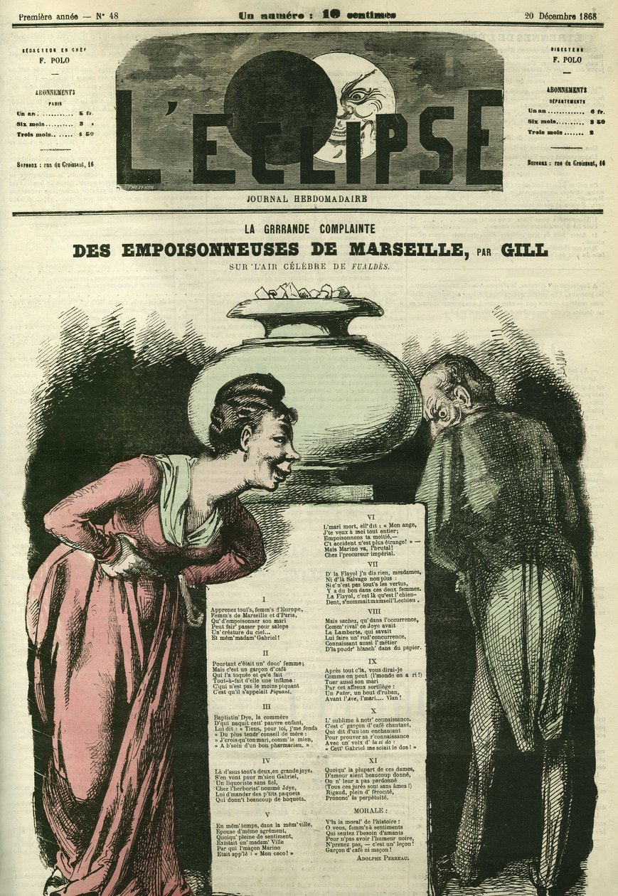The great lament Poisonneuses de Marseille. Cover in L